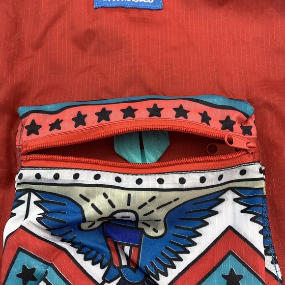 Chubbies Stowaway Lightweight Zip Backpack Patriotic Eagle USA Design Blue Red - Picture 6 of 6